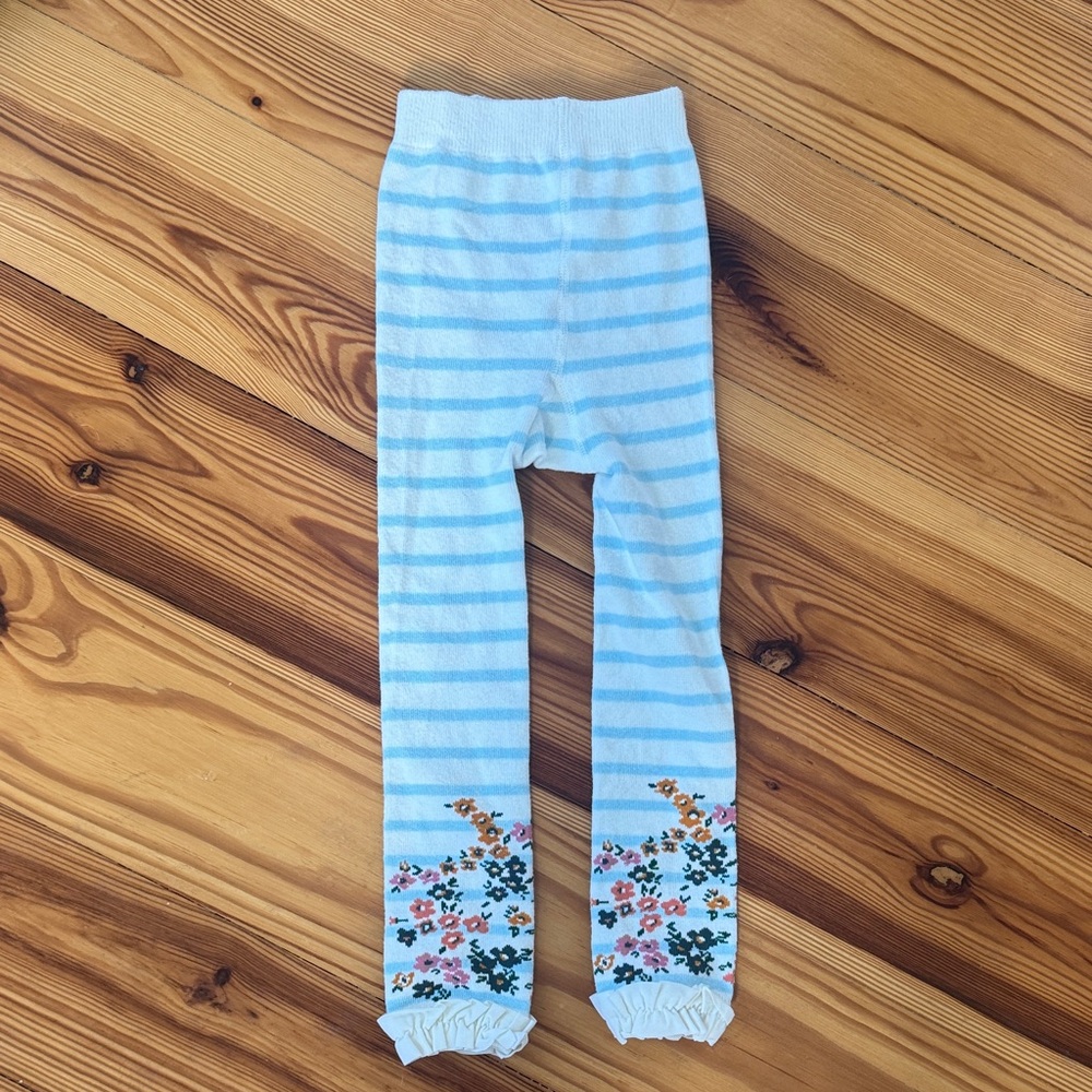 Ruffle Butts Blue and White Striped Leggings NWOT - 2T-4T Floral stretchy